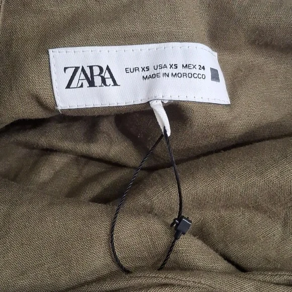 ZARA RUCHED ASYMMETRICAL LINEN BLEND DRESS - Picture 5 of 14